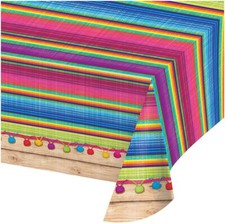 54X102 Fiesta Table Cover Plastic Serape Tablecloth For Parties And Celebrations