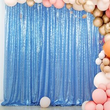 Sequin Curtain Baby Blue 4FTx8FT Sequin Photo Backdrop Baby Blue Sequin Backd...
