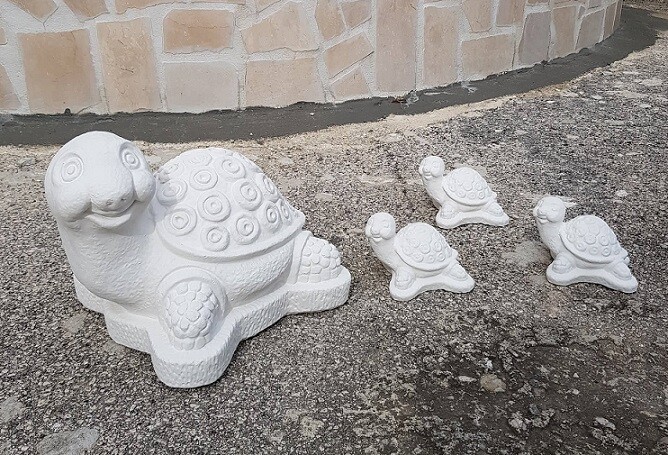 Offerta Famiglia Tartarughe da Giardino - Marmo Cemento Duraturo - 2
