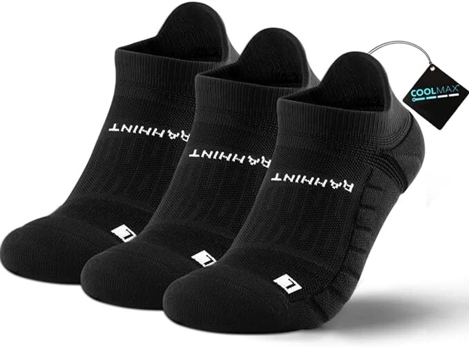 Rahhint Pro Unisex Coolmax Compression No Show Running Cushioned Trainer Socks