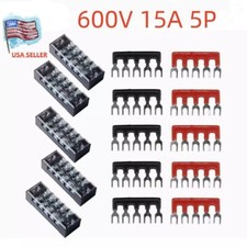 15PCS 5 Positions Dual Rows 600V 15A Wire Bar...