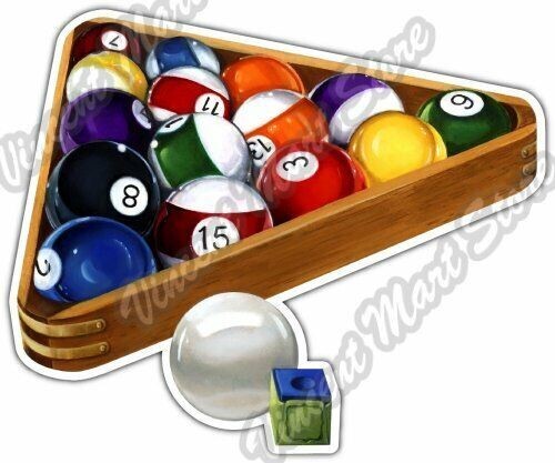 Pool Balls Rack Billiard Cue Bar Restaurant Car Bumper Vinyl Sticker ...