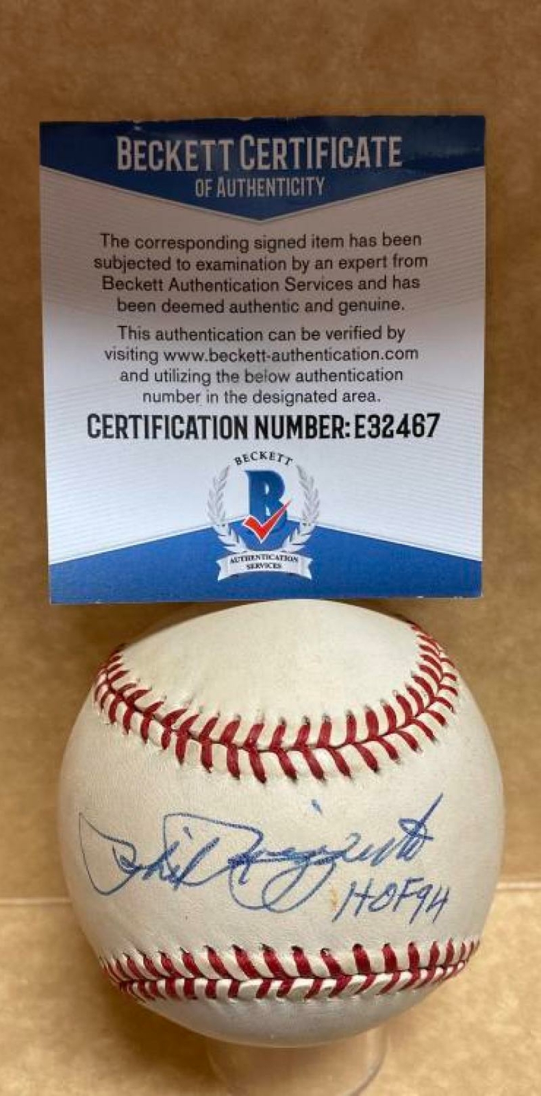 Professional Player Autographed Signed PHIL RIZZUTO HOF 94 YANKEES A.L. BASEBALL BECKETT E32467 