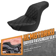 Black 2-Up Driver Passenger Gel Seat For Harley 2018-2025 Low Rider FXLRS FXLRST