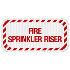 Fire Sprinkler Riser Sign, Fire Safety Sign,