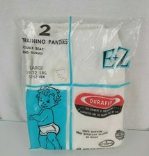 E Z EZ Durafit Cotton Training Pants Panties Large 29-32 Lbs Double Seat Gusset
