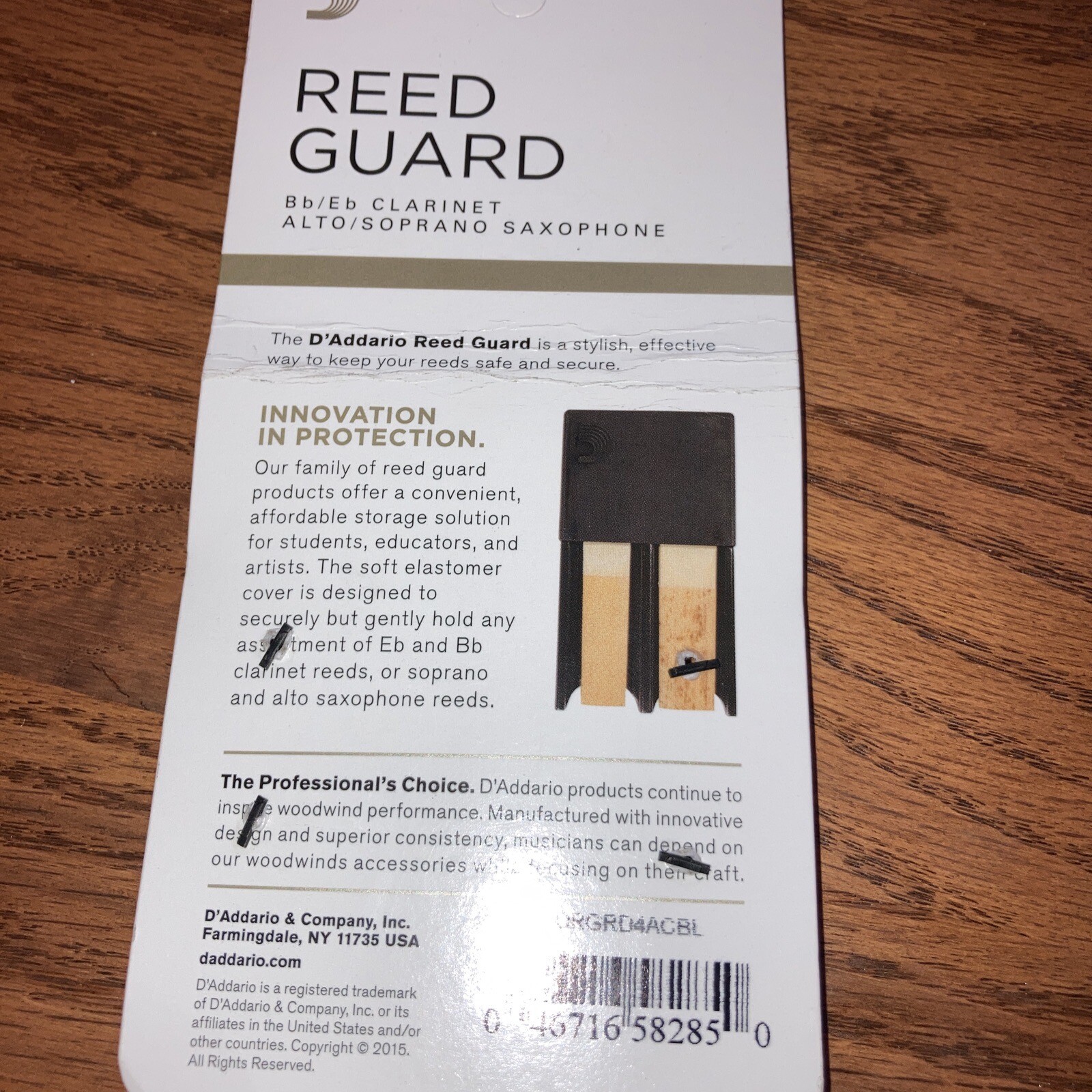 Sax Reed Guard D’Addario Reed Guard For Clarinet Or Alto, Saxophone Reeds Holds 4 ...