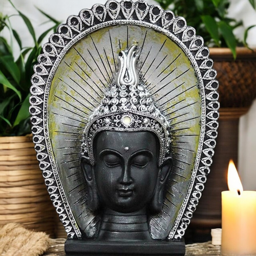 Antique Buddha Face Statue Spiritual Home Decor Polyresin Sculpture | eBay