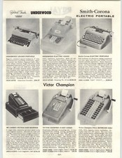1958 PAPER AD Underwood Golden Touch Smith Corona Royal Elecric typewriter thumbnail