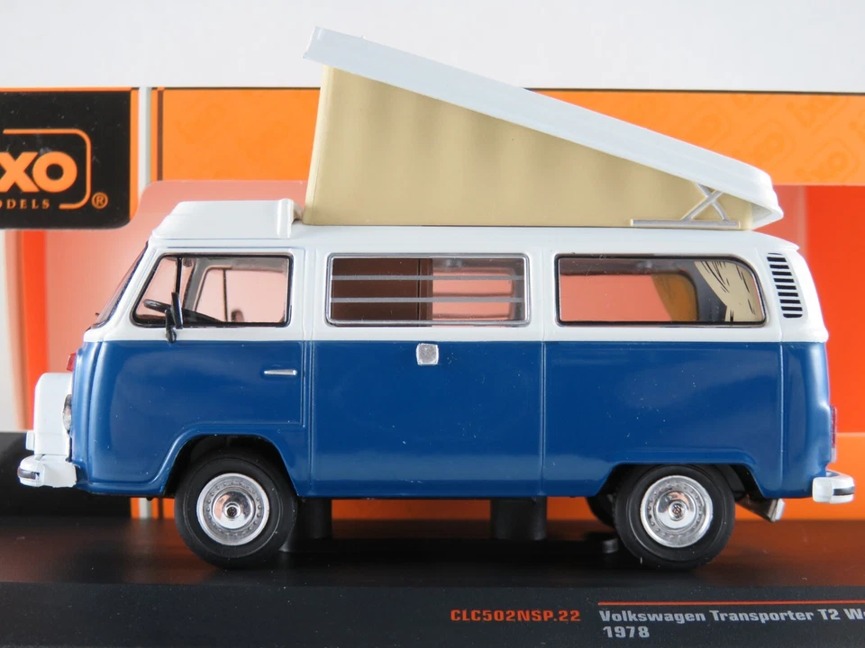 IXO CLC502N.22 VW T2b Westfalia Campingmobil (1978) in blau/weiß 1:43 NEU/OVP