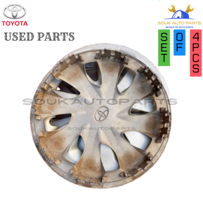 42602-52450 Genuine Toyota USED WHEEL CAP SET OF 4 For YARIS VERSO