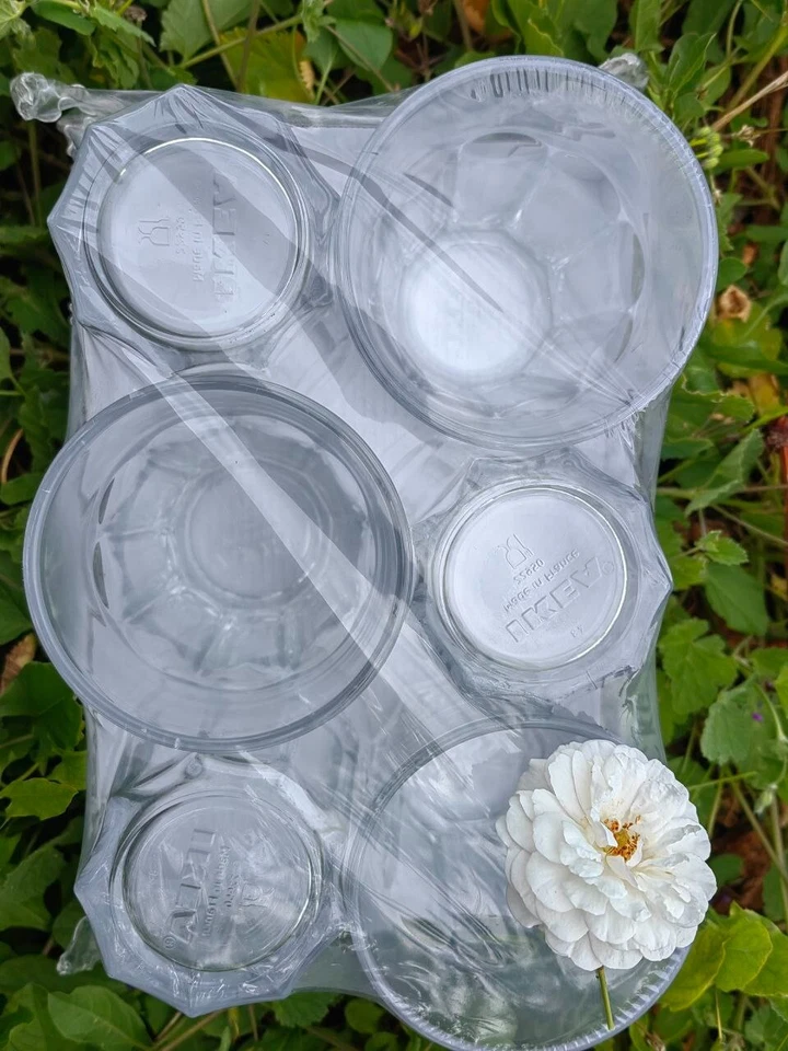 IKEA POKAL GLASS TUMBLERS 9oz New Set of 6 Paneled Fluted  Glasses - Imagen 2 de 4