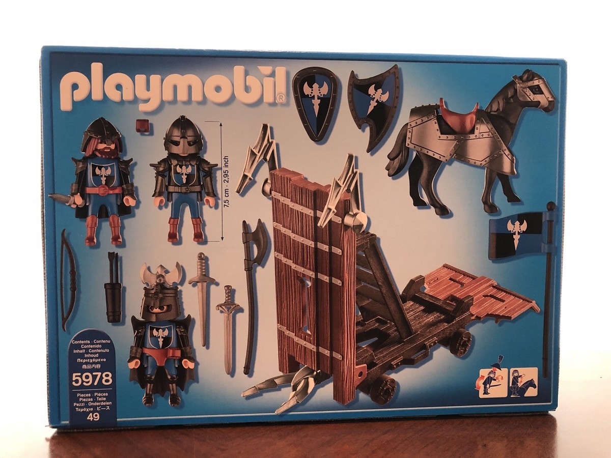 Playmobil 5978 - Blue Knights with Battering Ram - 49 pc - Brand
