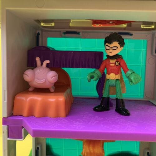 FISHER PRICE IMAGINEXT DC GO TEEN TITANS GO! T TOWER HOUSE PLAYSET FIGURES LOT - Picture 19 of 24