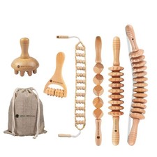 Kit de Luxe de 6 Accessoires de Massage en Bois