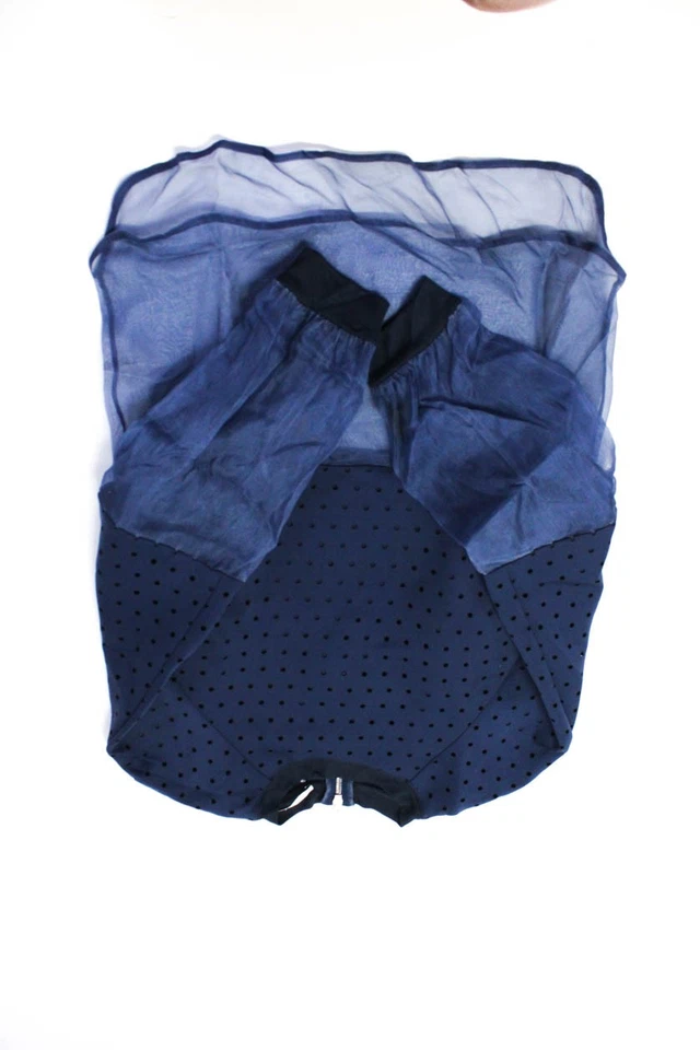 Lote 2 blusas de ganchillo perforadas azul talla mediana Charlotte Ronson para mujer Foto 4 de 4