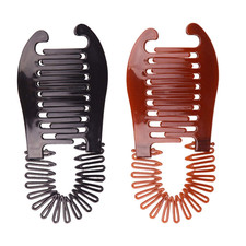 2PCS Plastic Interlocking Banana Clip Clincher Interlocking Two Sides Hair Comb