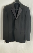 Gucci Men's Tuxedo Jacket Blazer Black Wool Mohair Satin Lapel Sz 52L