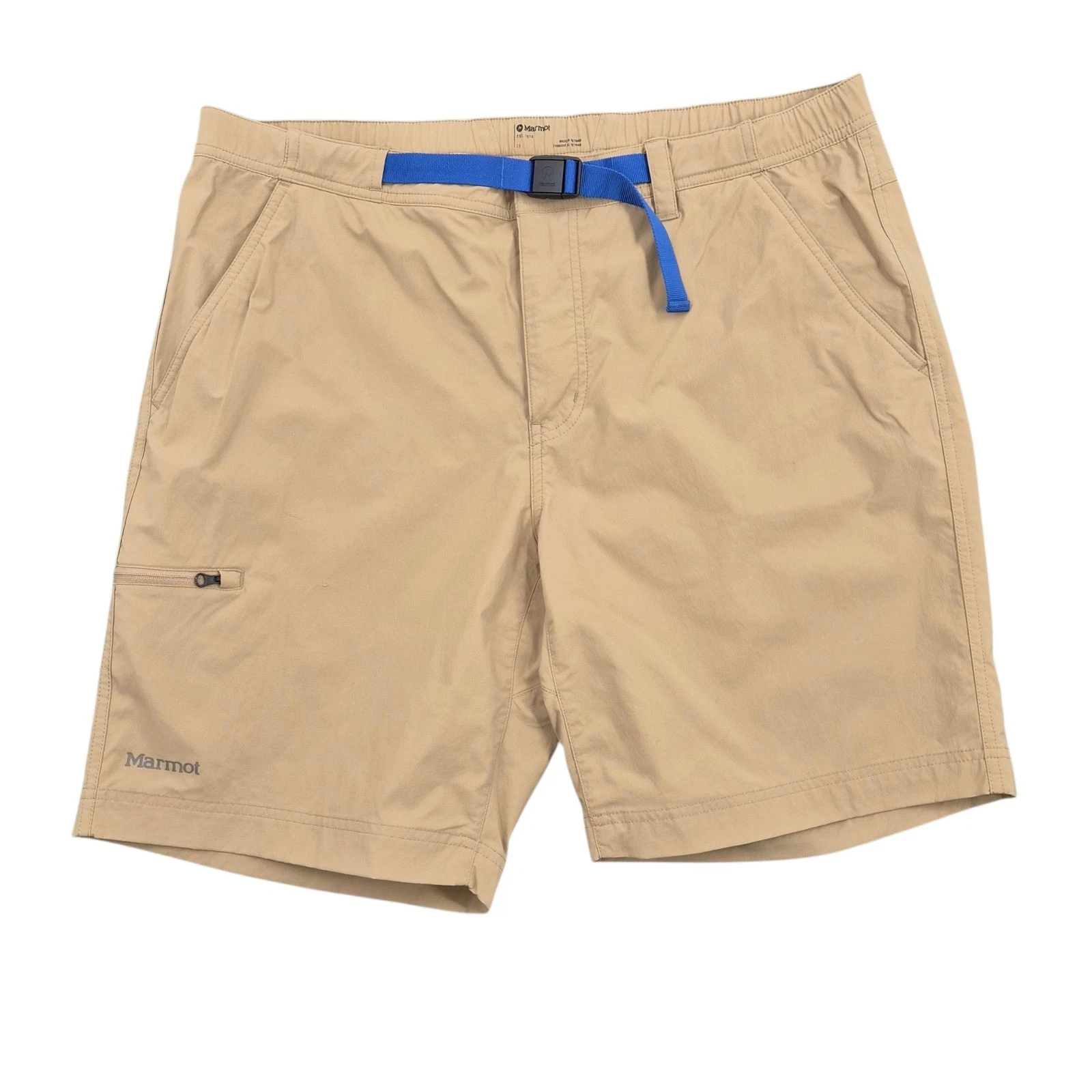 Marmot Mens Hiking Shorts Tan Khaki Size 38 XXL Utility Cargo Belted Outdoor