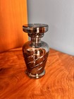Etched Glass Perfume Bottle With Stopper, Made In Western Germany. Smoky Gray. — photo 1