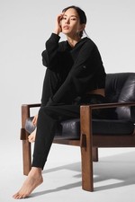 Alo Yoga Black Muse Crop Hoodie Set in Small