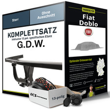 Für FIAT Doblo 510,511,360,361 Anhängerkupplung starr +eSatz 13pol 22- NEU