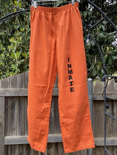 Genuine Bob Barker Prison Pants Orange sz XL Marked INMATE Jail Corrections DOC