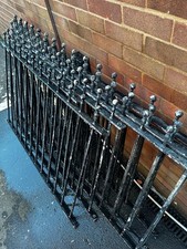 wrought iron metal railings post complete garden fence