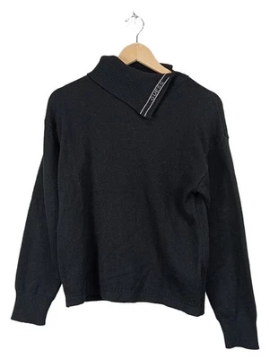 GUESS Pull Col Roulé Femme Noir Logo Élégant (EU 38, INT M) - Photo 1/3
