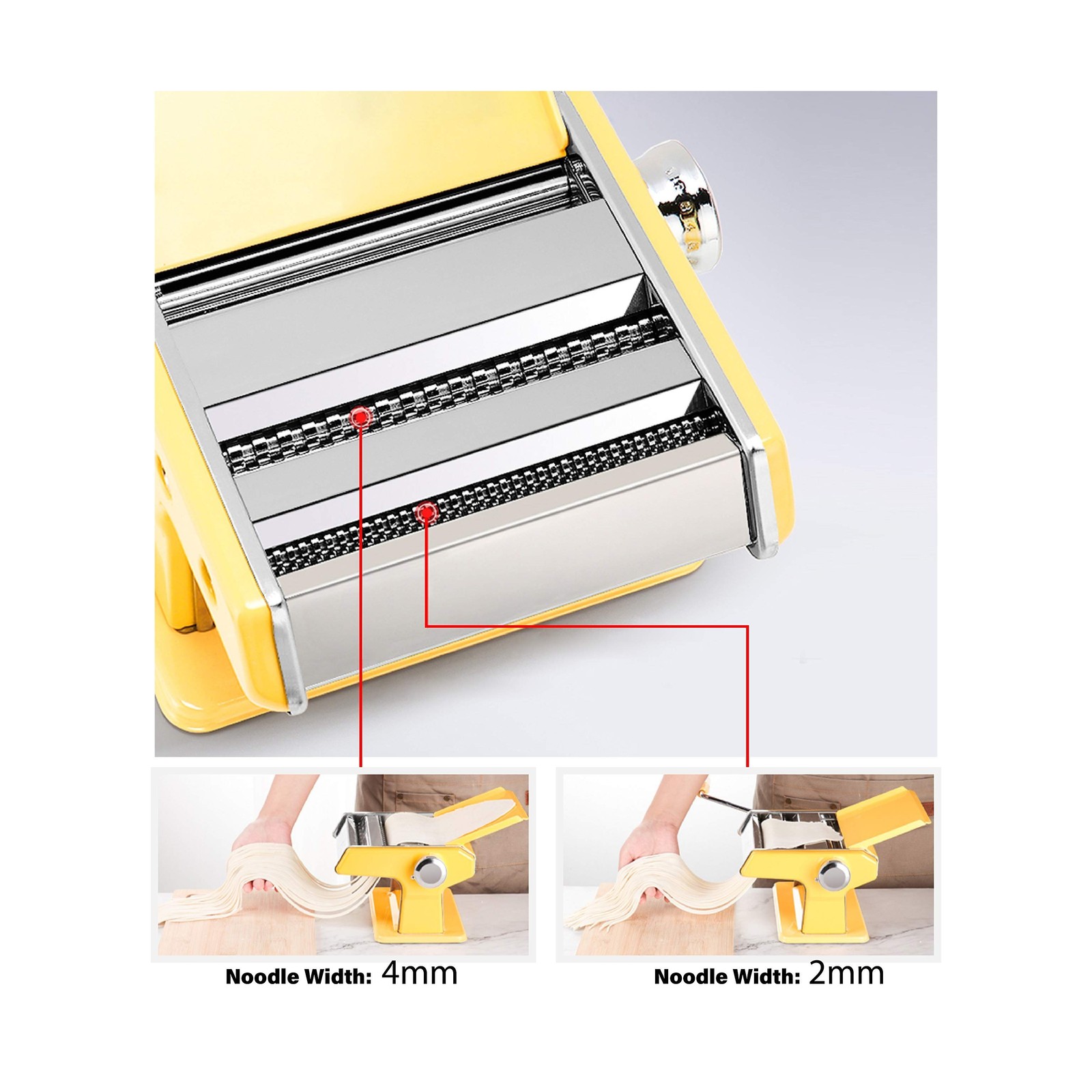 elabo Pasta Machine - Stainless Steel Roller Pasta Maker - 7 Adjustable Thick...