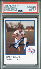 1986 Procards Peoria Mark Grace Signed Minor Rookie Card Autograph PSA 10 Auto