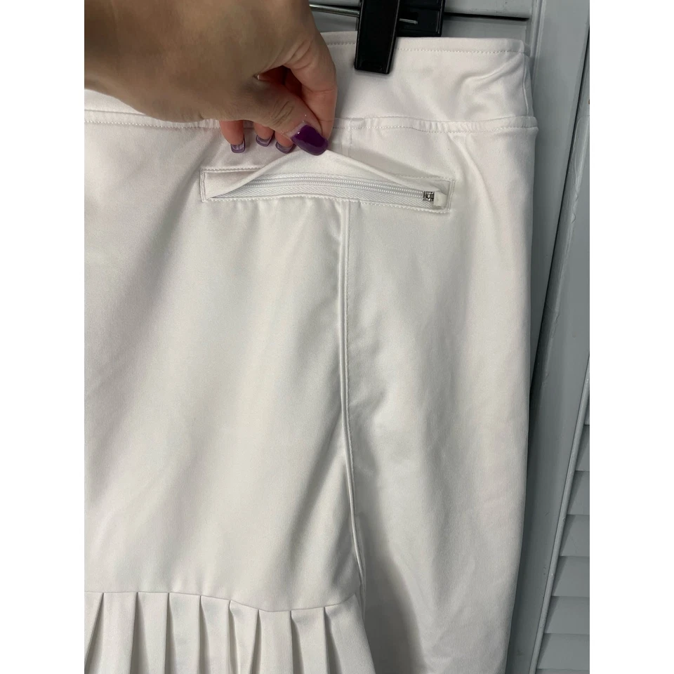 Slazenger Golf Skort Blanco Plisado Trasero Cremallera Bolsillos Mujer Talla XL Foto 4 de 4