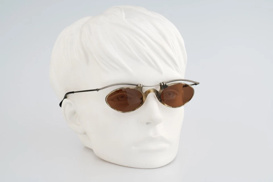 Sun Boy SBV 102, винтажный 90-х уникальный стимпанк маленький овальный авиатор солнцезащитные очки новый из старых запасов - Изображение 2 из 4