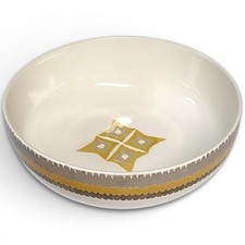 Rachael Ray Ikat Grey and White Handpainted Stoneware Serving Bowl 10"