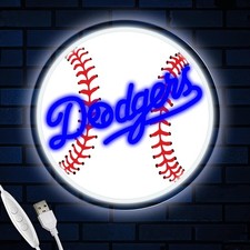 LA Baseball Neon Sign, Los Angeles Cool Light Up Dimmable LA Baseball Team Lo...