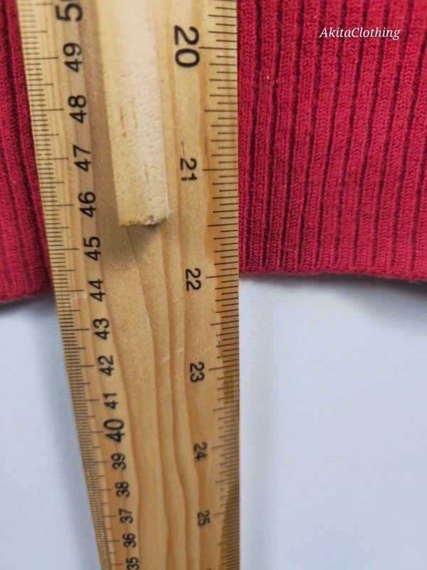 Lacoste Vintage Cardigan Slim Red Cable Knit Stripe Cuff 38 340 image 7