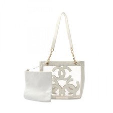 Borsa a tracolla CHANEL COCO Mark pelle plastica bianca usata donna GHW