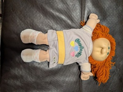 Vintage 1985 Cabbage Patch Kids Doll Orange Hair Green Eyes Gray Athletic