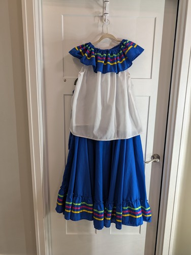 💙 Beautiful Blue Mexican Folklorico Dress – Jalisco Style 💙