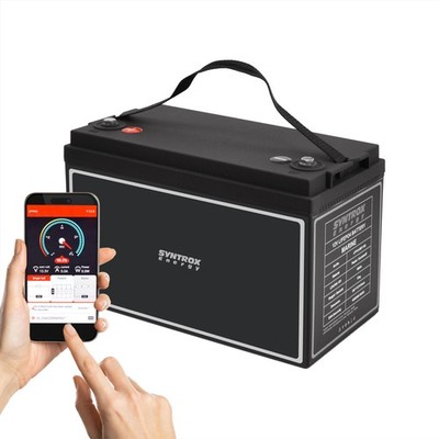 Syntrox 100Ah 12V Lifepo 4 Lithium Batterie | Akku mit BMS, Bluetooth, Display