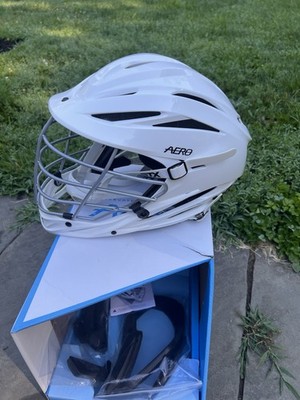 STX Aero Lacrosse Helmet, Silver Mask with chin strap