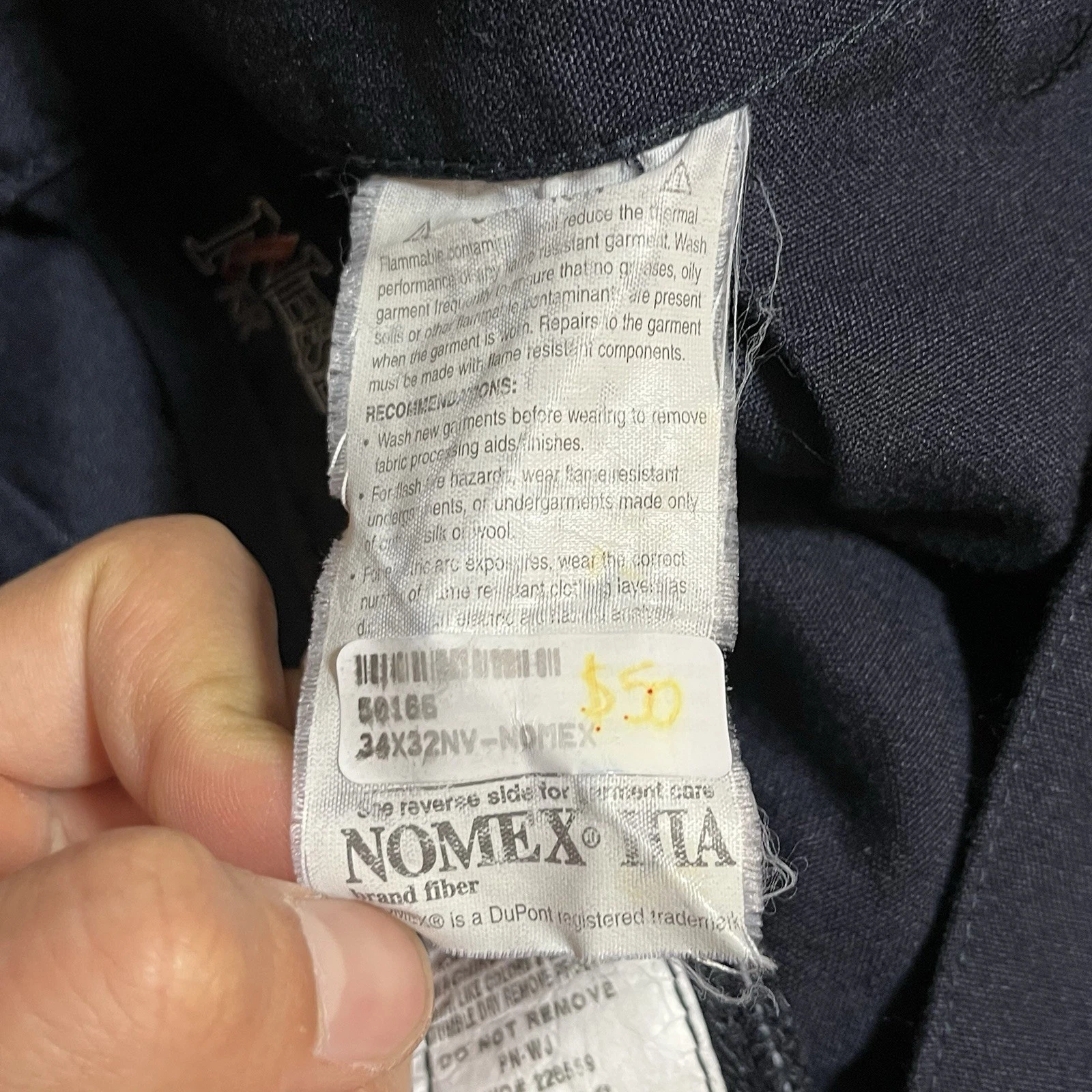 NeeseWear FR Pants Mens 34 (36x31) Navy Blue Mechanic Oil Rig Workwear Light Cat - product detail image 6