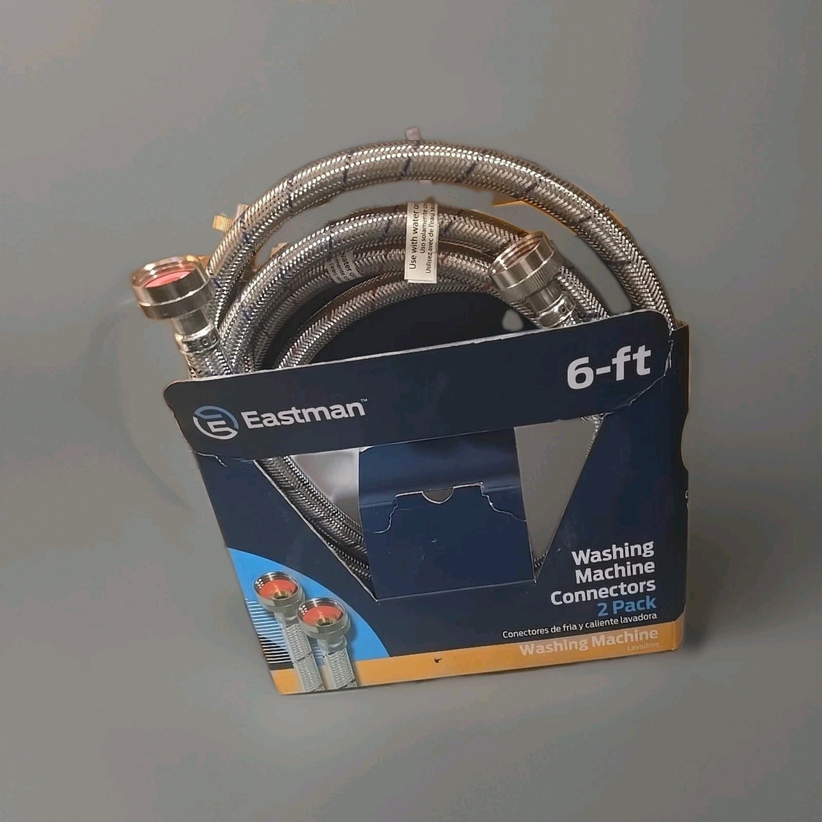 【C25131】Novdelbright/「EN.」 EASTMAN Stainless Steel Washer Supply Hoses 2-Pack 6-ft #0246995