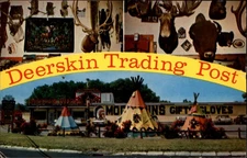 Deerskin Trading Post Danvers MA taxidermy Indian tepees 1966 postcard p565