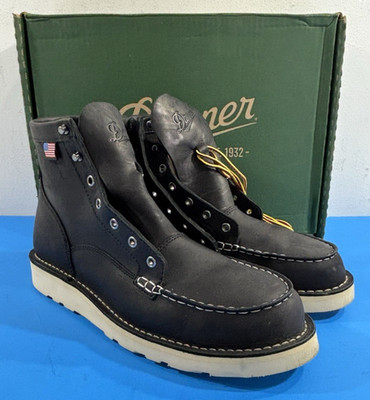 NEW 12 D DANNER MENS BULL RUN 6'' MOC TOE STEEL TOE BOOTS 15569 BLACK