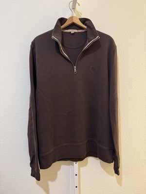 Burberry Brit 1/4 Zip Long Sleeve Pullover Brown XXL Sweatshirt
