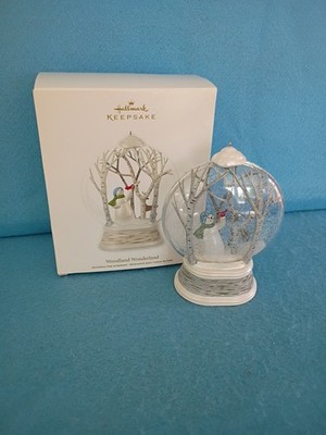 WOODLAND WONDERLAND Snowman Cardinal Birch Trees Deer Hallmark Ornament 2012 NIB