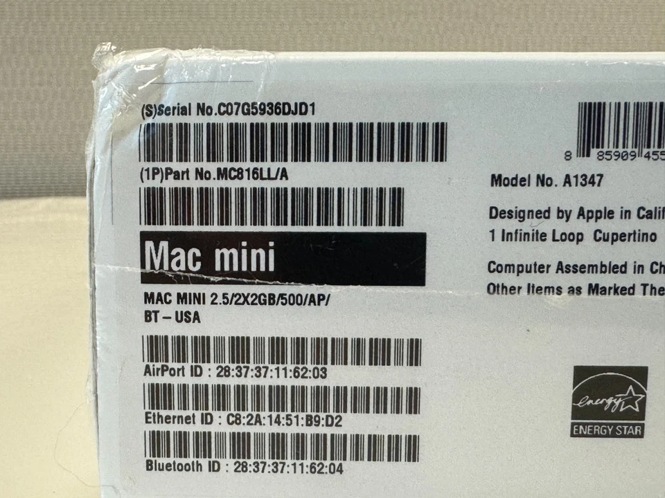 Apple Mac Mini A1347 1.4 GHz Intel Core i5, 4GB Ram, 500GB HDD- Factory Sealed - Image 4 of 4