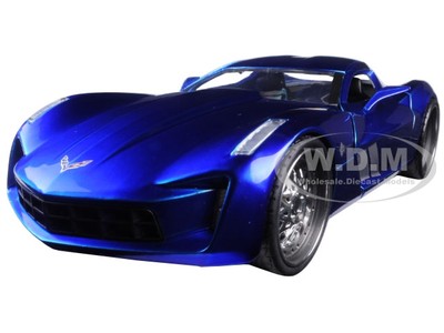 2009 CHEVROLET CORVETTE STINGRAY CONCEPT BLUE 1/24 DIECAST MODEL CAR JADA 97468