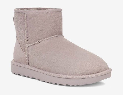 NIB UGG CLASSIC MINI II PURPLE PALE SMOKE WATER RESISTANT SUEDE BOOTS SIZE US 9